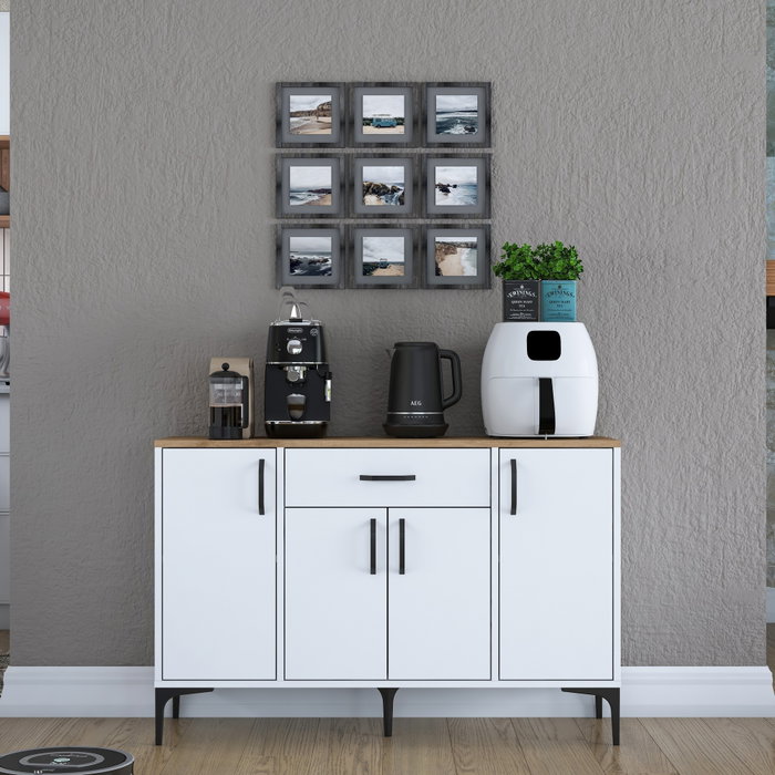 Hanah Home Gabinete Multipropósito Blanco y Nuez
